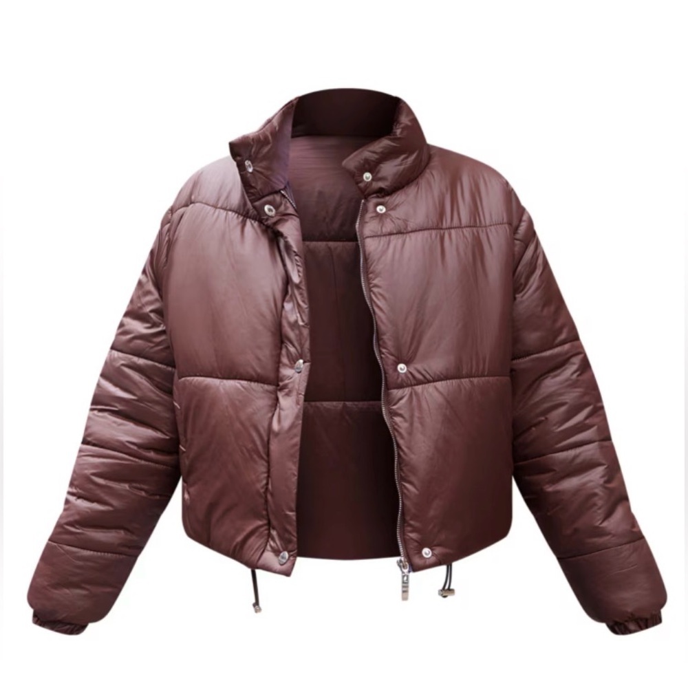 NWT: PRETTY LITTLE THING: CHOCOLATE DETACHABLE ARM PUFFER VEST |10| - Picture 5 of 9